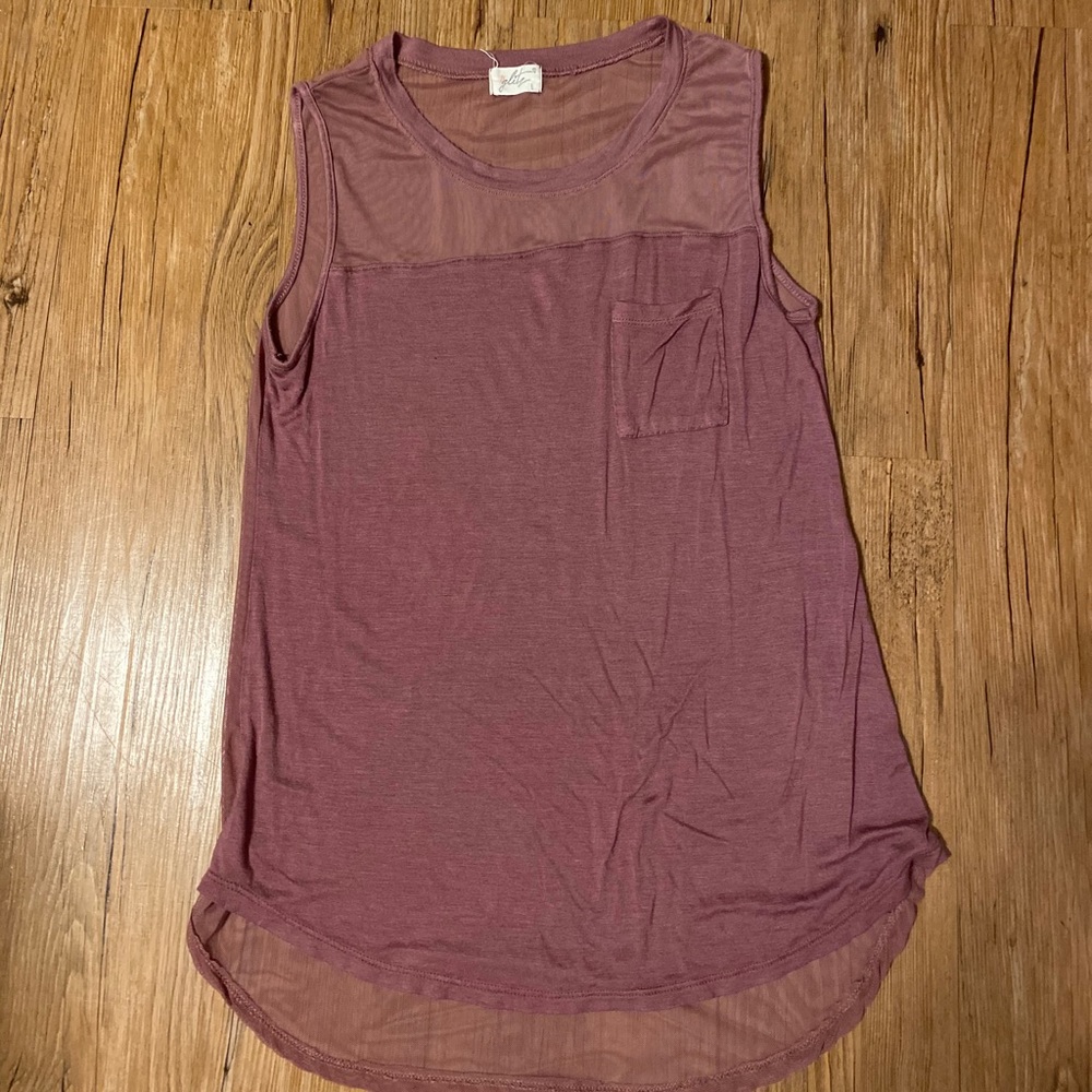 Fuchsia sheer back tank